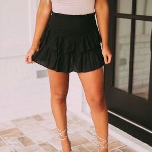 Smocked Ruffled Tiered Skirt